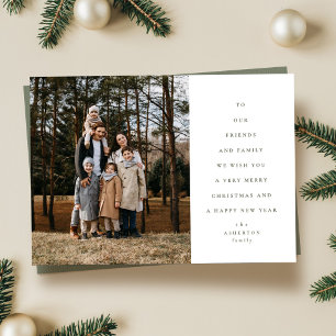 Simple classic green Christmas tree type photo Holiday Card