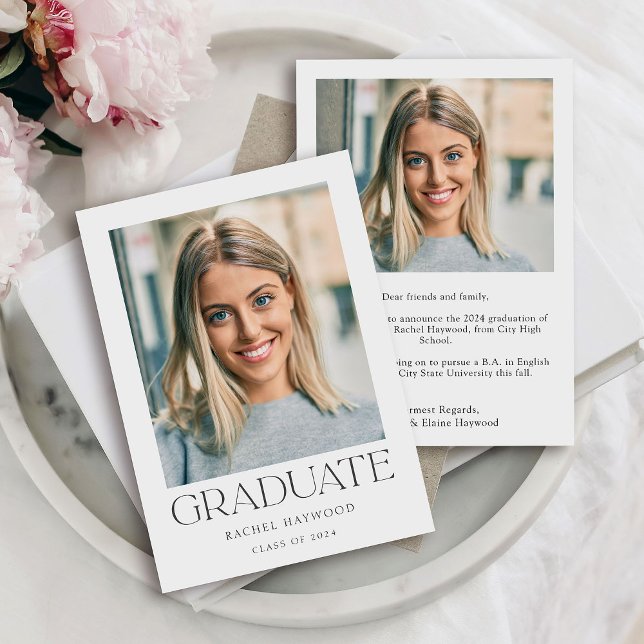 Simple Classic High School Graduation  Announcement (Creator Uploaded)