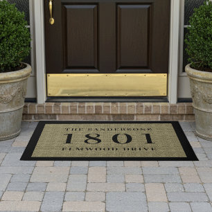 Simple Classic House Number & Address Personalized Doormat