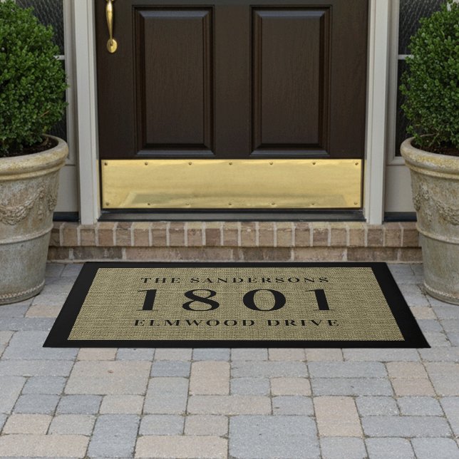 Simple Classic House Number & Address Personalized Doormat (Creator Uploaded)
