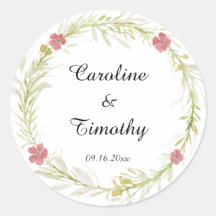 Simple Classic Leafy Floral Wreath Wedding