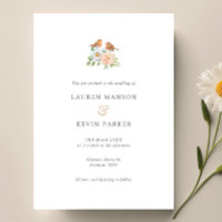 Simple classic love birds wedding