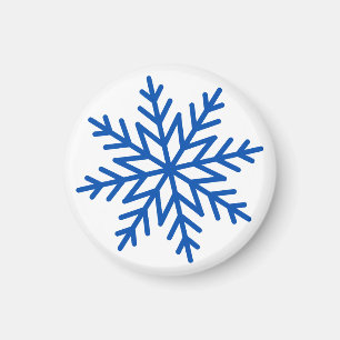 Simple Classic Modern Large Blue Snowflake  Magnet