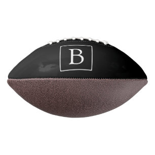 Simple Classic Monogram   Black w/ White Text Football