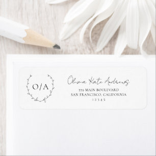Simple Classic Monogram Wreath Elegant