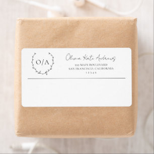Simple Classic Monogram Wreath Elegant