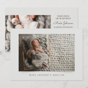 Simple Classic Photo Baptism Party Invitation