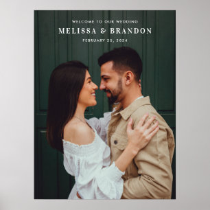 Simple Classic Photo Overlay Wedding Welcome Sign