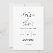 Simple Classic Photo Wedding Invitation