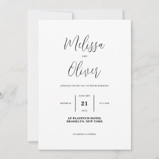 Simple Classic Photo Wedding Invitation