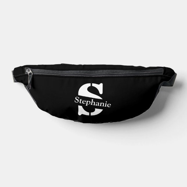 Simple Classic Professional Monogram and Name Fanny Pack (Lay Down)