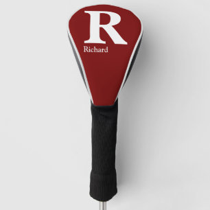 Simple Classic Professional Monogram and Name Golf Head Cover