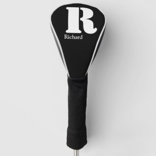 Simple Classic Professional Monogram and Name Golf Head Cover