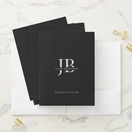 Simple Classic Professional Monogram and Name Pocket Folder