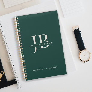 Simple Classic Professionnel Monogramme Nom Vert
