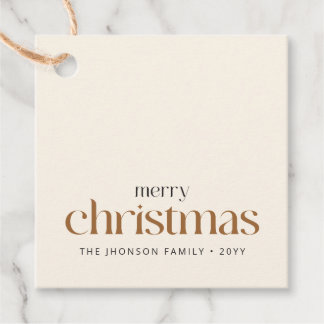 Simple Classic Retro Holiday Christmas Favour Tags