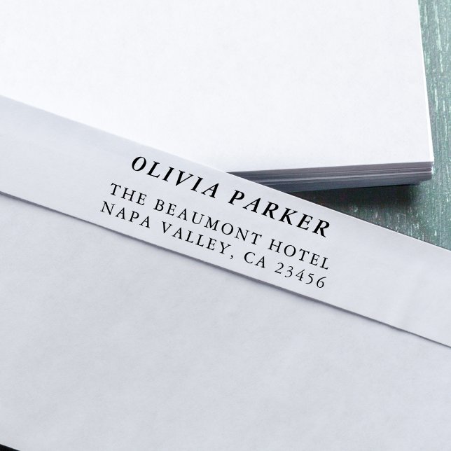 Simple Classic Return Address Self-inking Stamp (Stamp Mockup)