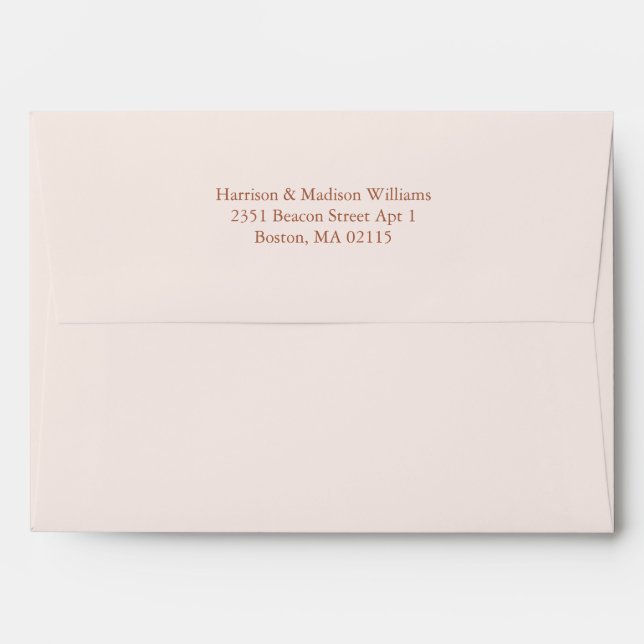 Simple classic rose gold pale pink custom Elegant Envelope (Back (Top Flap))