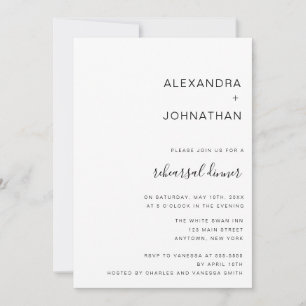 Simple Classic Script Rehearsal Dinner Invitations