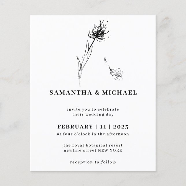 Simple Classic Standard Dandelion Botanical Flyer (Front)