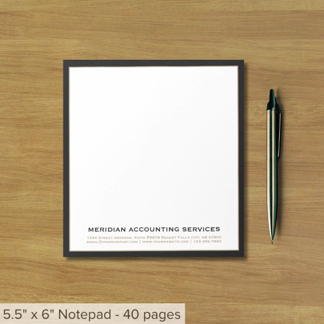 Simple Classic Typographic Company Notepad (Creator Uploaded)