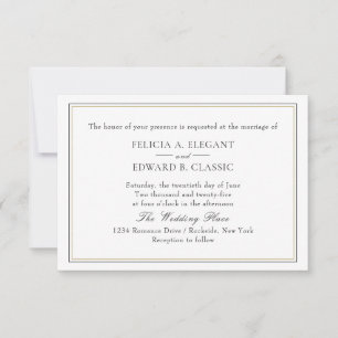 Simple Classic Typographic Wedding Invitations