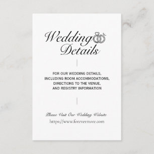 Simple Classic Wedding Details Enclosure Card