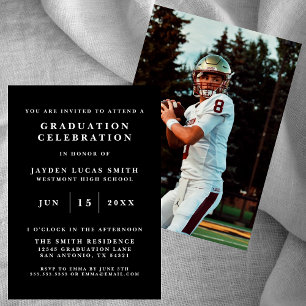 SIMPLE CLASSIQUE FORMAL PHOTO DIPLÔMÉE INVITATION