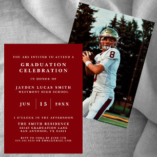 SIMPLE CLASSIQUE FORMAL PHOTO DIPLÔMÉE INVITATION