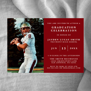 SIMPLE CLASSIQUE FORMAL PHOTO DIPLÔMÉE INVITATION