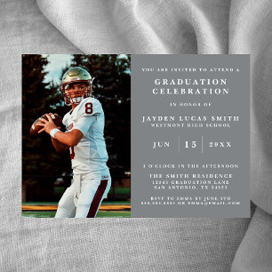 SIMPLE CLASSIQUE FORMAL PHOTO DIPLÔMÉE INVITATION