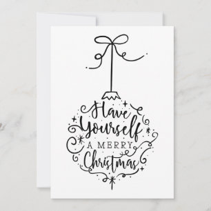 Simple classique Joyeux Noël Bauble Carte de vacan