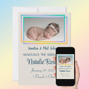 Simple Classy Birth Announcement Card