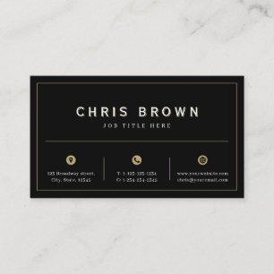 Simple classy black and gold custom professional b business card