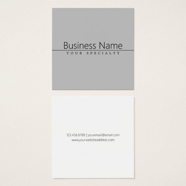 Simple Classy Black Text on Grey (Front & Back)