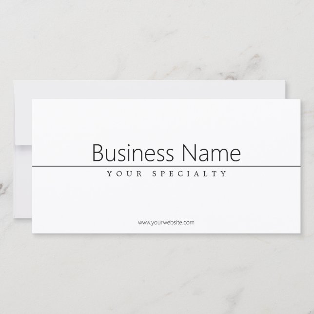 Simple Classy Black Text on White (Front)