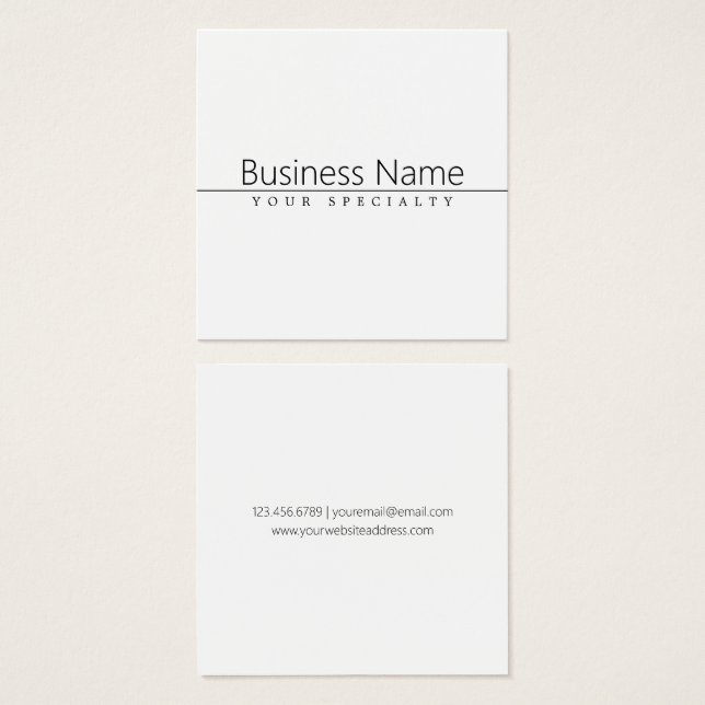 Simple Classy Black Text on White (Front & Back)