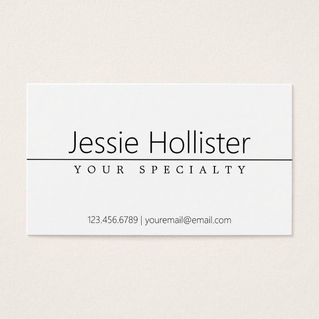 Simple Classy Black Text on White (Front)