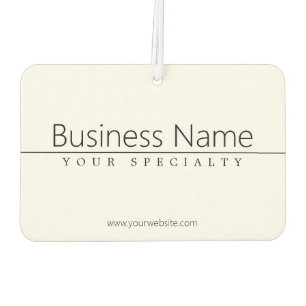 Simple Classy Black Text on White Air Freshener