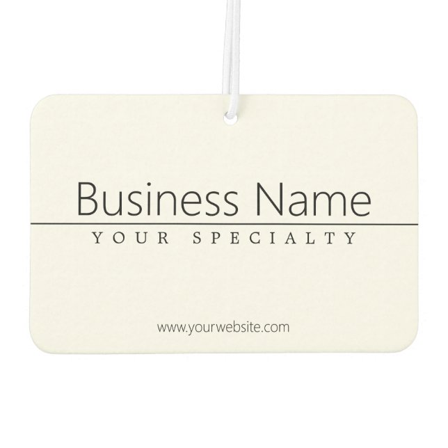 Simple Classy Black Text on White Air Freshener (Back)