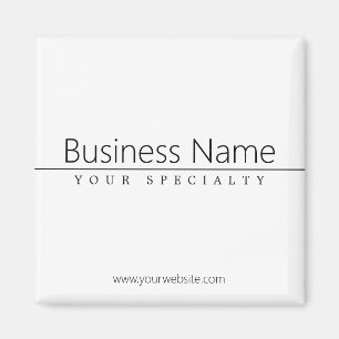 Simple Classy Black Text on White Magnet