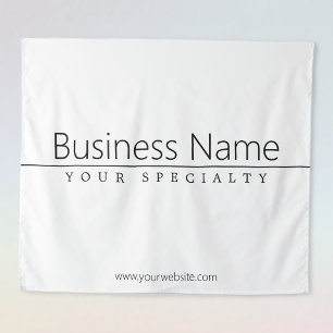 Simple Classy Black Text on White Tapestry