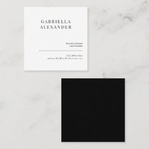 Simple Classy Black & White Square Business Card