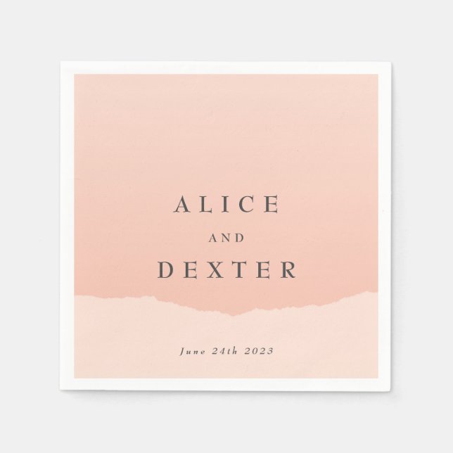 Simple Classy Blush Personalized Wedding Napkins (Front)