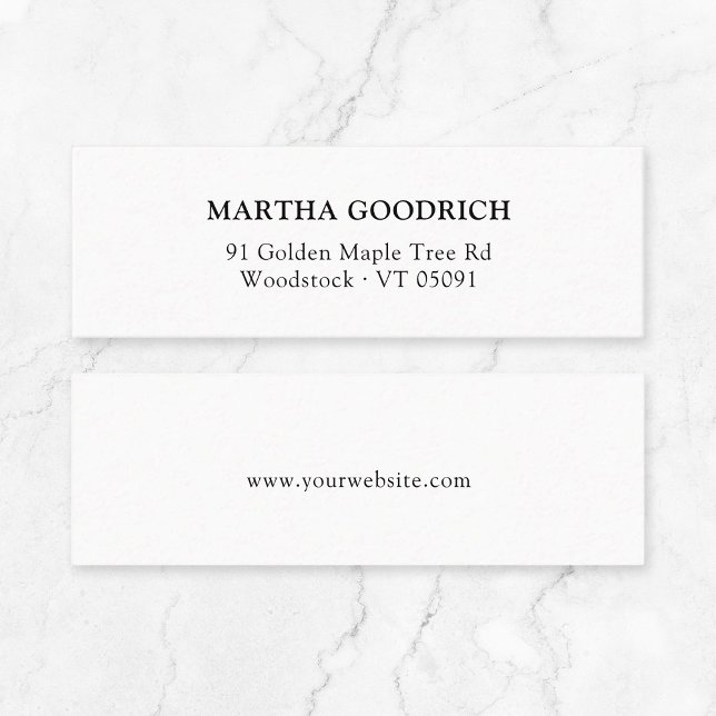Simple Classy Elegant Typography 12 Mini Business Card (Timeless Quiet Luxury Mini Business Card - Classic Elegant Typography Small Business Stationary.)