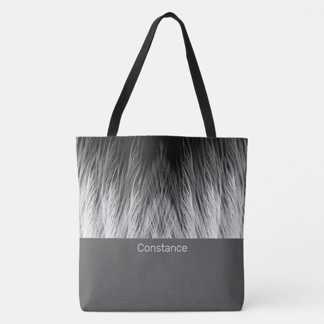 Simple Classy Feathers Monogrammed Tote Bag (Front)