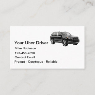 Simple Classy Uber Driver Ride Hailing Business Card