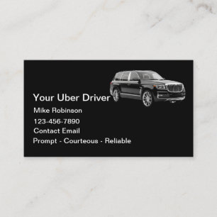 Simple Classy Uber Driver Ride Hailing Business Card