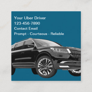 Simple Classy Uber Driver Taxi Business Cards