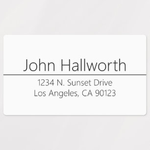 Simple Classy White & Black Waterproof Address